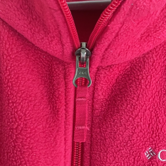 EUC Girls Columbia Bright Pink Zip Up Size Large - Picture 6 of 13